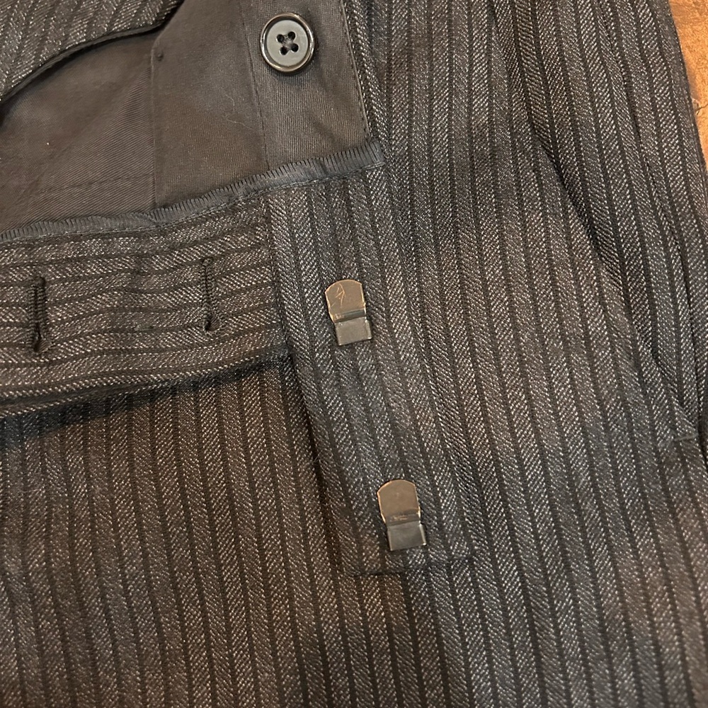 MARNI Wool Charcoal Pinstripe Trousers | Made in Italy | Size 48 (US 12) - Picture 4 of 9